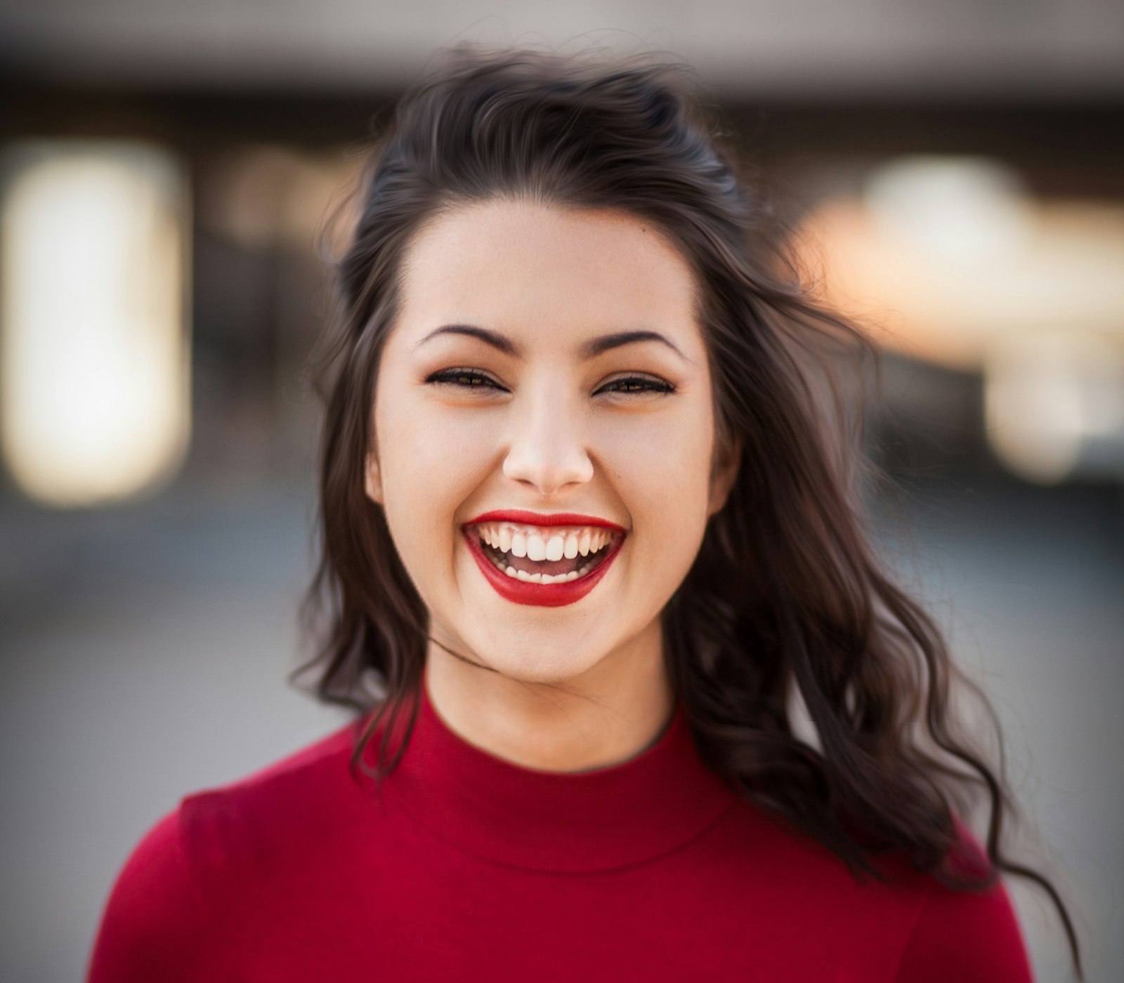Patient smiling after her check-up