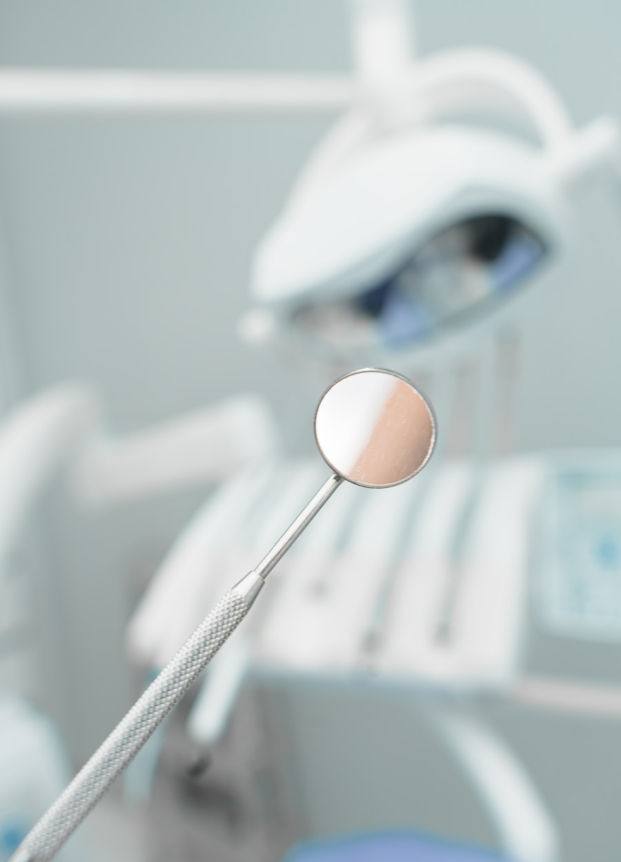 Dental mirror in a modern operatory